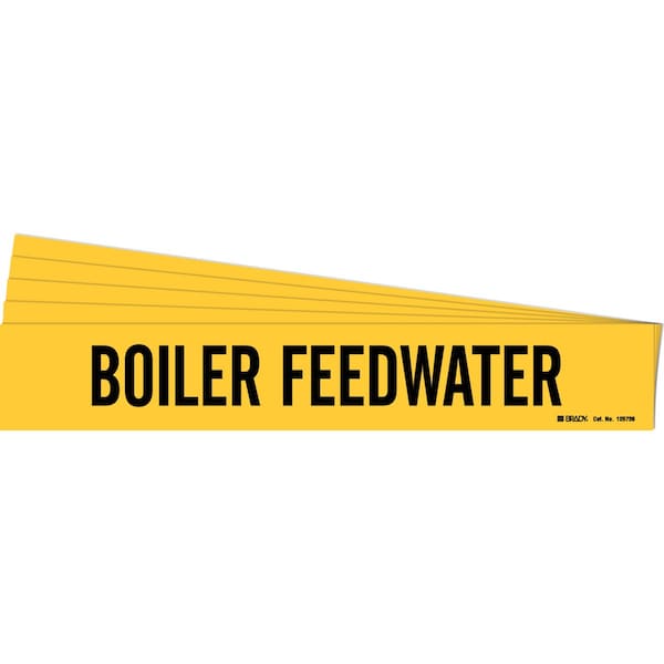 BOILER FEEDWATER Pipe Marker Style 1 Black on Yellow 1 per Card, 5 PK